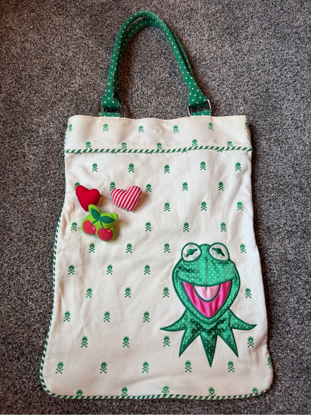 VTG 2007 Loungefly x Muppets Kermit the Frog Canvas Tote Bag Kitson